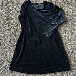 Black velvet long sleeve dress